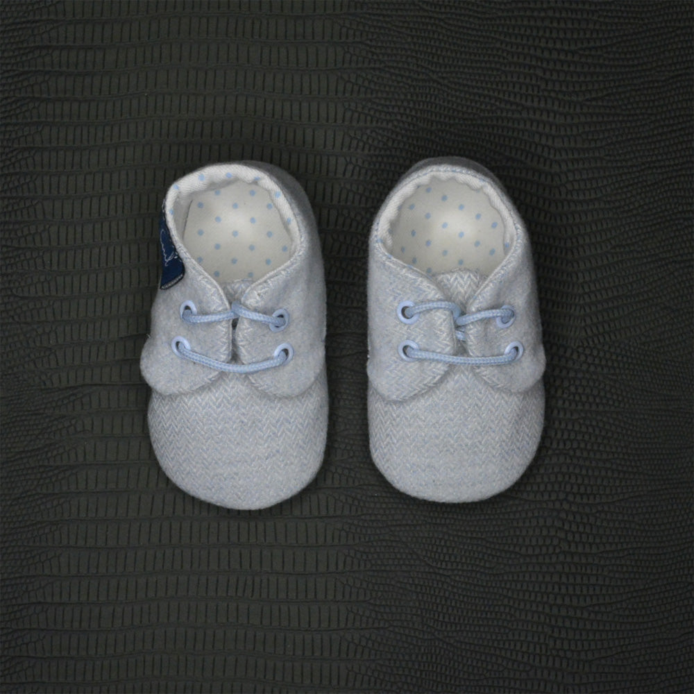 Pale blue spike short boots